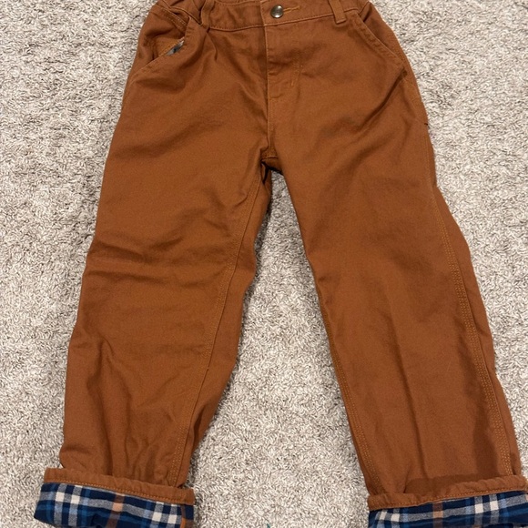 Carhartt Other - Carhartt Kids Tan Pants with Plaid Cuffs